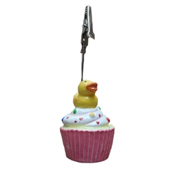 Bucky the Duck on a Cupcake Ticket Holder