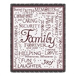 Family Forever Throw Blanket Cranberry