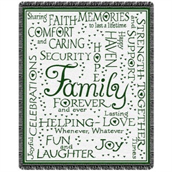Family Forever Throw Blanket Hunter Green