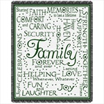 Family Forever Throw Blanket Hunter Green